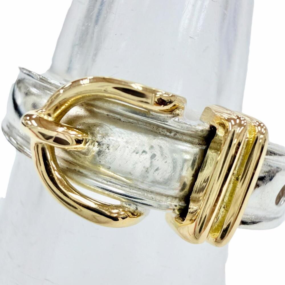 HERMES Ceinture Ring, 925/750 Combination, Silver/Gold, Weight 5.7g, Women's. - Picture 5 of 9